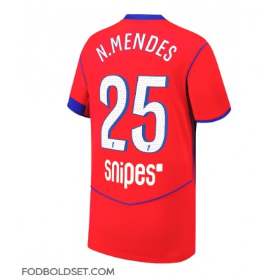 Paris Saint-Germain Nuno Mendes #25 Tredjetrøje 2025-26 Kortærmet Paris Saint-Germain Nuno Mendes #25 Tredjetrøje 2025-26 Kortærmet